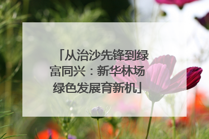 从治沙先锋到绿富同兴：新华林场绿色发展育新机